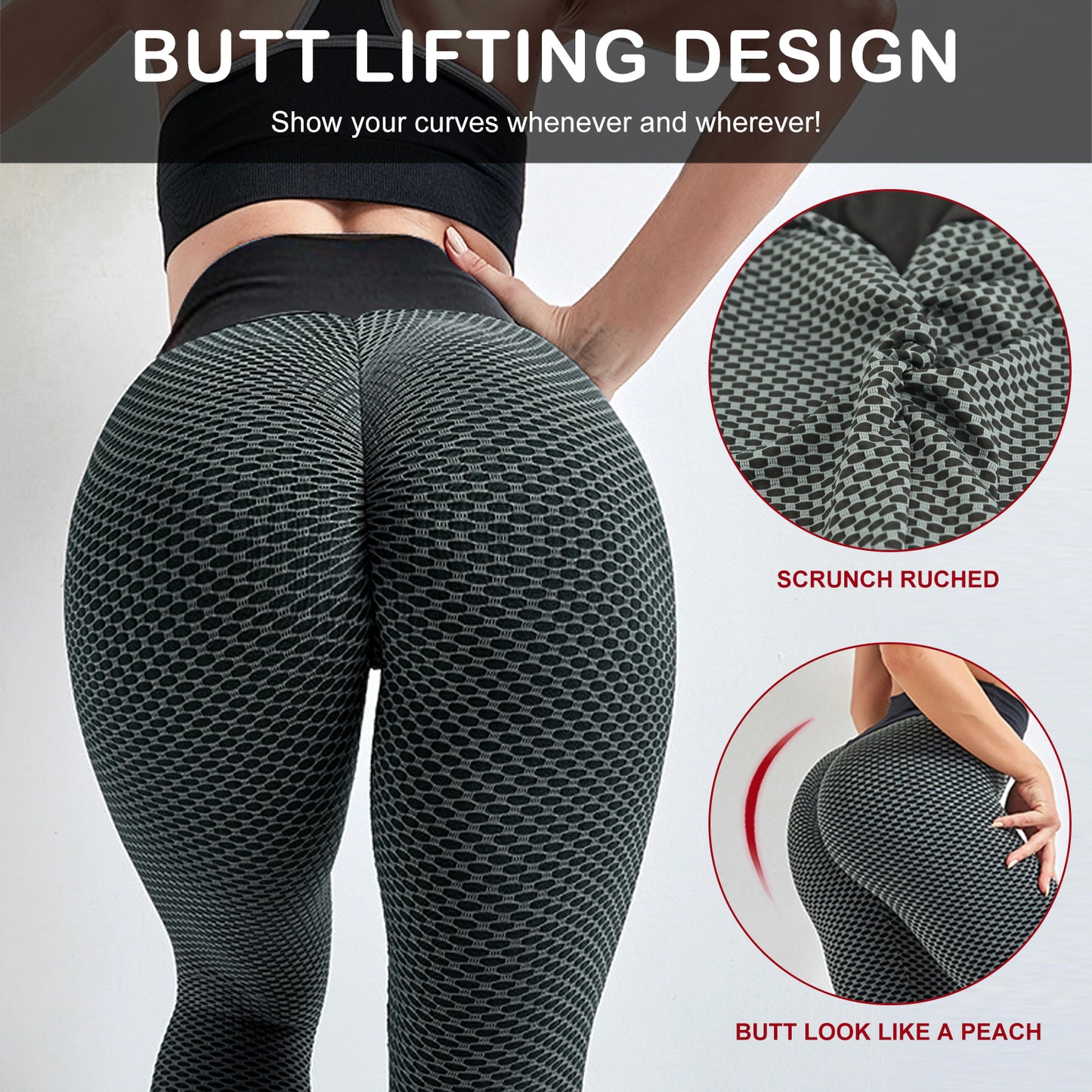 TIK Tok Leggings Women Butt Lifting Workout Tights Plus Size Sports High Waist Yoga Pants